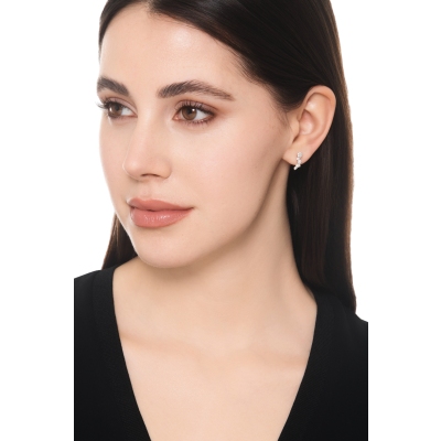 Moderne Diamant Aura Ohrringe Weissgold