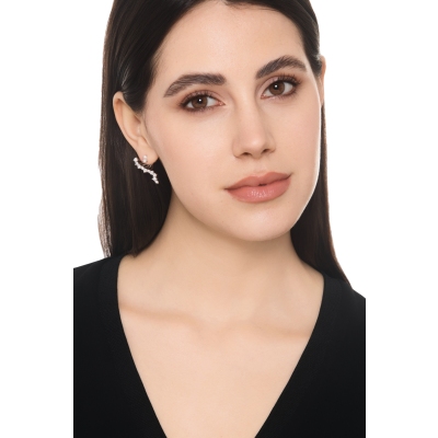 Asymmetrische Diamant-Ohrringe in 18k Weißgold