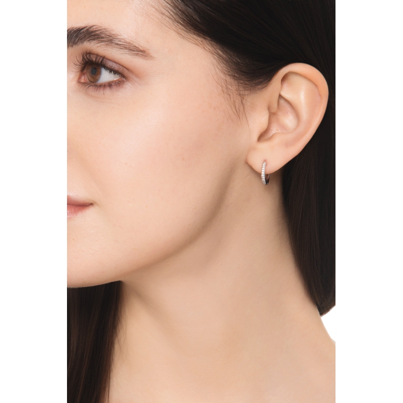 Einzelne Creole Damen Weißgold mit Brillanten 