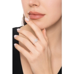 Antragsring mit Diamant Prinzessschliff 0.50 kt GIA Weißgold 18K 2