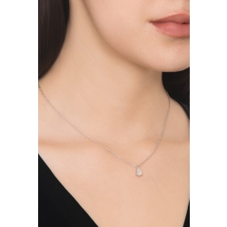 Kette mit Diamant Anhänger Tropfenschliff 0.70 kt GIA Weissgold 2