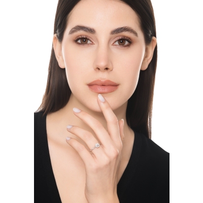 Verlobungsring Weissgold mit 0,90 Diamant