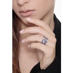 18K Weißgold Bandring mit blauen Saphiren und Diamanten 2