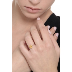 Herz Damenring Weißgold mit Citrin  2