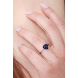 Saphirring Herzschliff 18K Weißgold 740 2