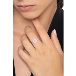 Rosa Saphir Verlobungsring Weißgold mit Diamanten 2