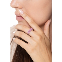 Weißgold Ring Damen mit fünf Saphiren und Diamanten 2