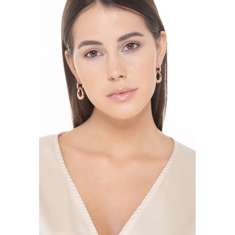 Ohrhänger aus Roségold 18k mit Diamanten  Ohrhänger aus Roségold 18k mit Diamanten