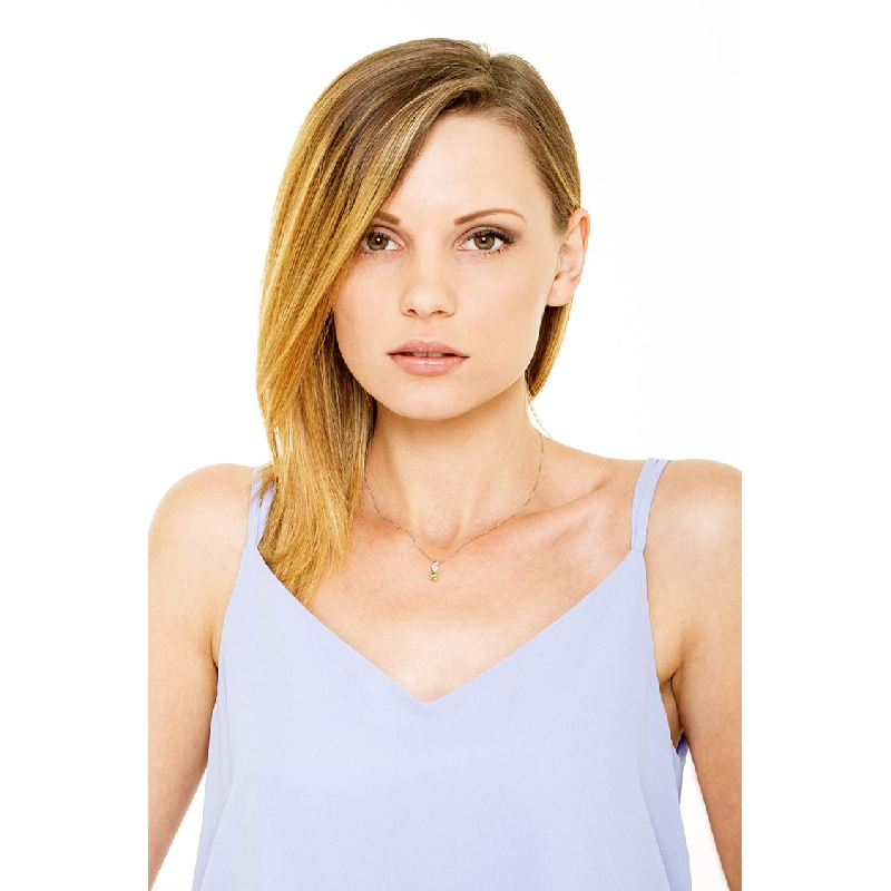 Peridot Kette Weißgold mit Diamanten  Peridot Kette Weißgold mit Diamanten