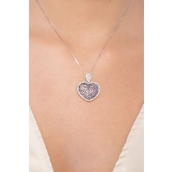 Damenkette mit rosa Saphir-Herzanhänger 2