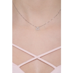 18k Weißgold Halskette mit Diamant-Herzanhänger 2