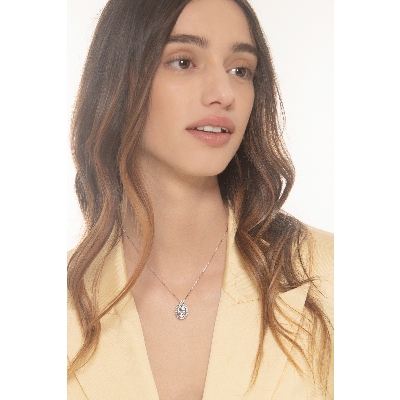 Weißgold 750 Aquamarin Kette 