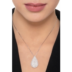 750er Weißgold Damen Kette mit Diamant-Anhänger  2