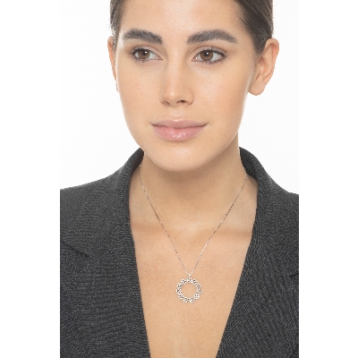 Kreis Anhänger mit Sternen aus Diamanten 