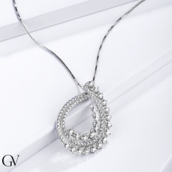 Halskette mit Diamanten aus Weißgold 2