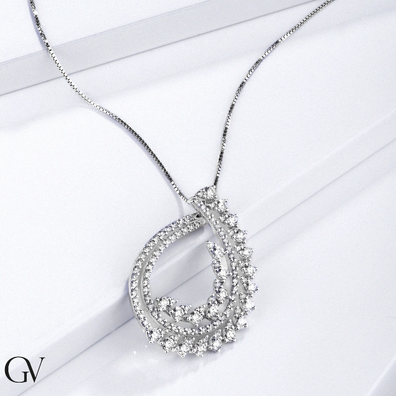 Halskette mit Diamanten aus Weißgold