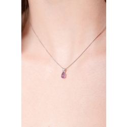 Amethyst Kette Weißgold mit Diamant  2