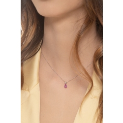 Rosa Saphir Kette Weißgold 750  2