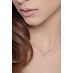 Halskette Kreuz Damen Weißgold mit Diamant-Anhänger 2