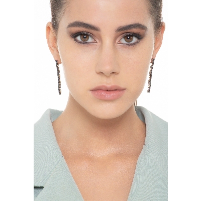 Schwarze Diamanten Ohrringe in 750er Weißgold