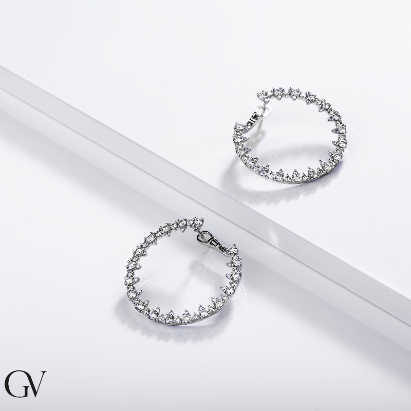 Diamant Creolen Weißgold 18k Diamant Creolen Weißgold 18k