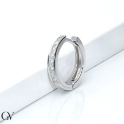 Einzelne Creole aus Weißgold mit Diamanten 2