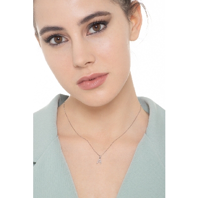 Buchstaben Anhänger A Weißgold Diamant