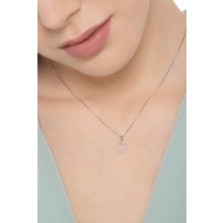 Kette mit Buchstabe D aus Weißgold und Diamanten 2