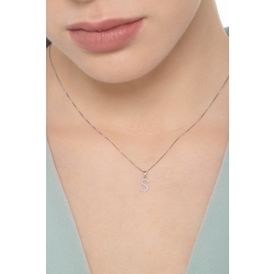 Kette mit Buchstabe S aus Weißgold und Diamanten 2