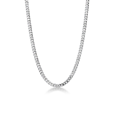 750er Weißgold Kette ohne Anhänger für Herren