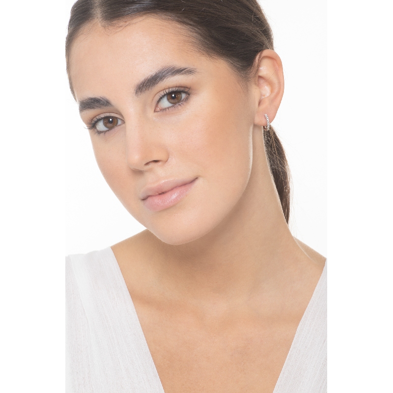 Creolen mit Diamanten aus Weißgold 18k Creolen mit Diamanten aus Weißgold 18k