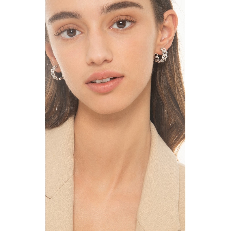 Creolen Weißgold mit Diamanten Cuban Link 