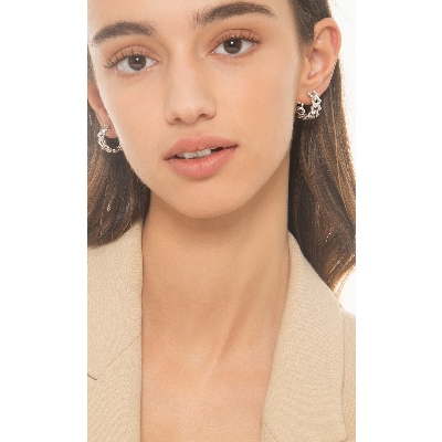 Creolen Weißgold mit Diamanten Cuban Link 