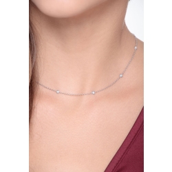 Halskette aus 18k Weißgold mit Diamanten, 40 cm 2