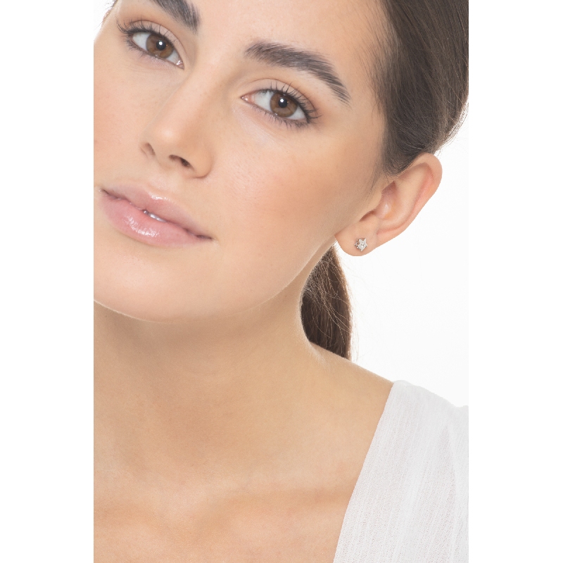 Brillant-Ohrstecker Stern Damen Weißgold 750 Brillant-Ohrstecker Stern Damen Weißgold 750