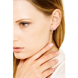 Weißgold 750 Ohrringe mit Diamanten und Citrin 2