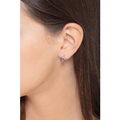 Amethyst Ohrstecker18k Weißgold