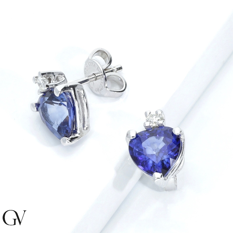 Saphir Ohrstecker 18k Weißgold  Saphir Ohrstecker 18k Weißgold