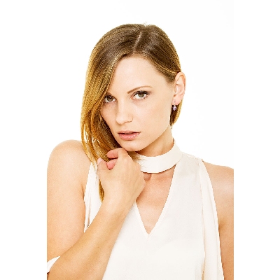 Ohrringe aus 18k Weißgold mit Amethyst und Diamanten