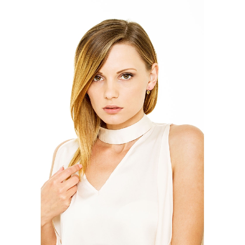 Ohrringe aus 18k Weißgold mit Citrin und Diamanten Ohrringe aus 18k Weißgold mit Citrin und Diamanten