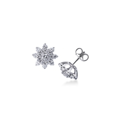 Ohrstecker Weißgold mit Diamant-Blume