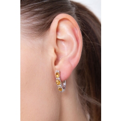 Creolen Weißgold Diamanten und Citrin  2