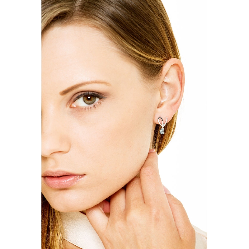 Weißgold-Ohrringe mit Aquamarin und Diamanten 