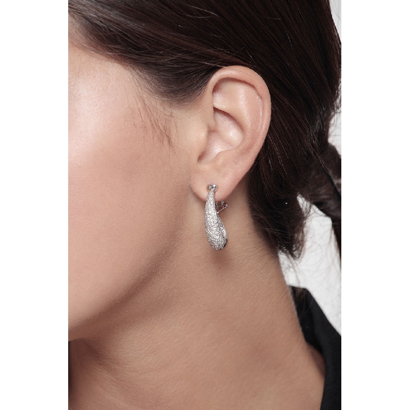 Ausgefallener Weißgold Ohrringe mit Diamanten