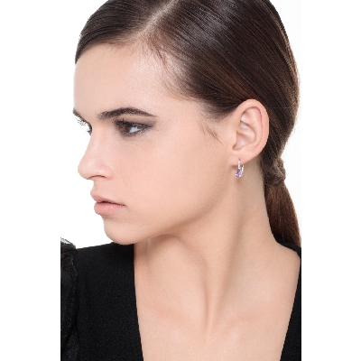 Ohrhänger aus 18k Weißgold mit Amethyst und Diamanten