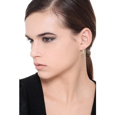 Weißgold-Ohrhänger mit Peridots und Brillanten