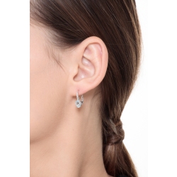 Weißgold Ohrringe mit Diamanten und Aquamarinen  2