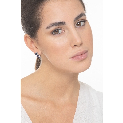 Blauer Saphir Ohrringe Weißgold 750 