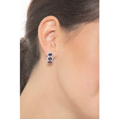 Blauer Saphir Ohrringe Weißgold 750 