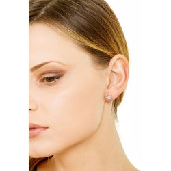 Weißgold Stern Ohrstecker Damen mit Diamanten 2